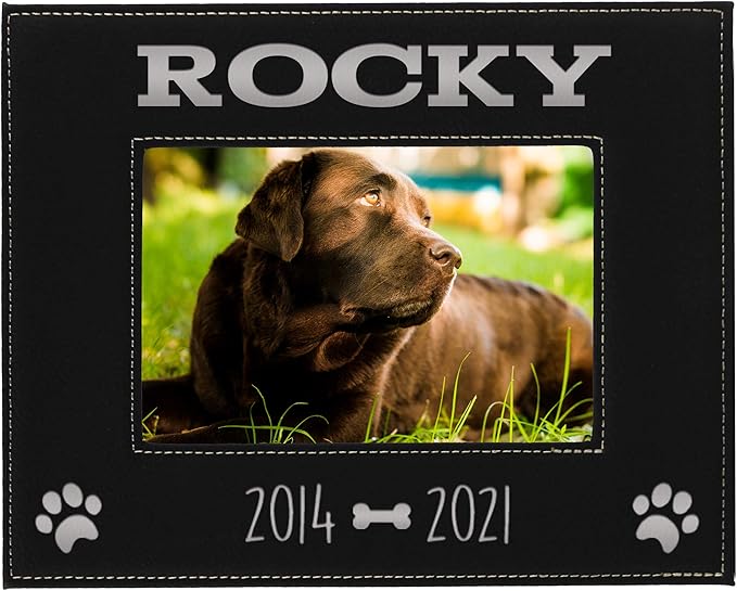 My Personal Memories Custom Personalized Dog Loss Memorial Pet Remembrance Picture Frame (Black with Silver)