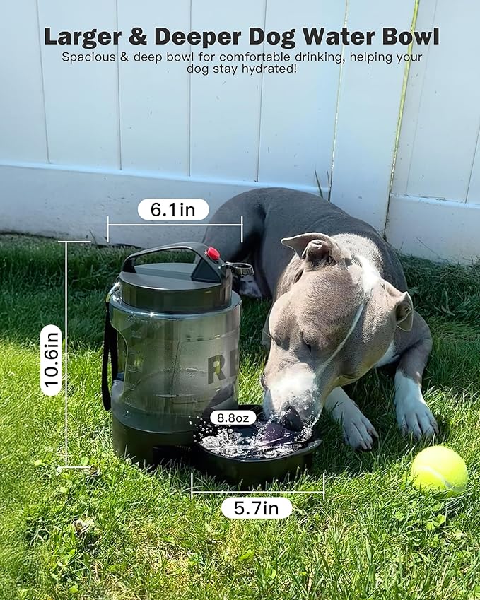 77oz Large Dog Water Bottle, Portable Dog Travel Water Dispenser with Pull-Out Bowl, Ideal for Hiking, Camping, Dog Parks, Leak-Proof BPA-Free Outdoor Dog Water Bottle for Large Dogs,Black