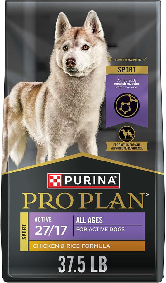 Purina Pro Plan Active, High Protein Dog Food, SPORT 27/17 Chicken and Rice Formula - 37.5 lb. Bag