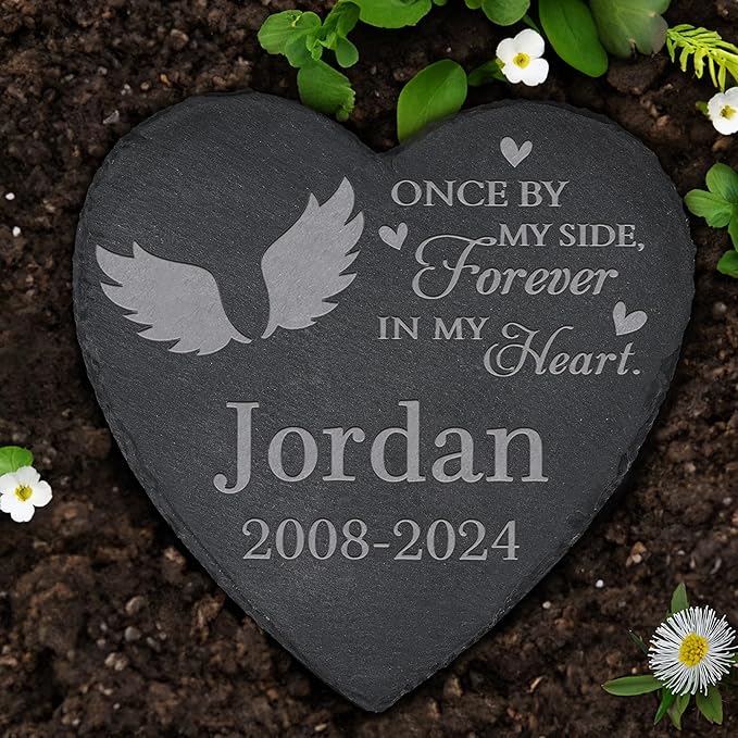 Personalized Pet Memorial, Pet Memorial Stone, Pet Tombstone, Pet Grave Marker, Pet Memorial Gifts, Pet Loss - Heart-Shaped