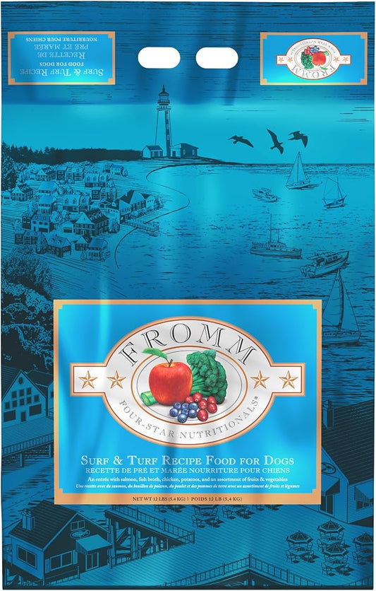 Fromm Four-Star Nutritionals Surf & Turf Dog Food - Premium Dry Dog Food - Salmon Recipe - 12 lb