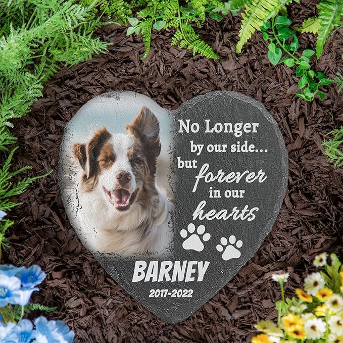ubjva Dog Memorial Stone Dog Memorial Gifts for Loss of Dog Pet Garden Stone for Indoor Outdoor Lawn Backyard Cemetery Decorations - Style4(Color Printing)