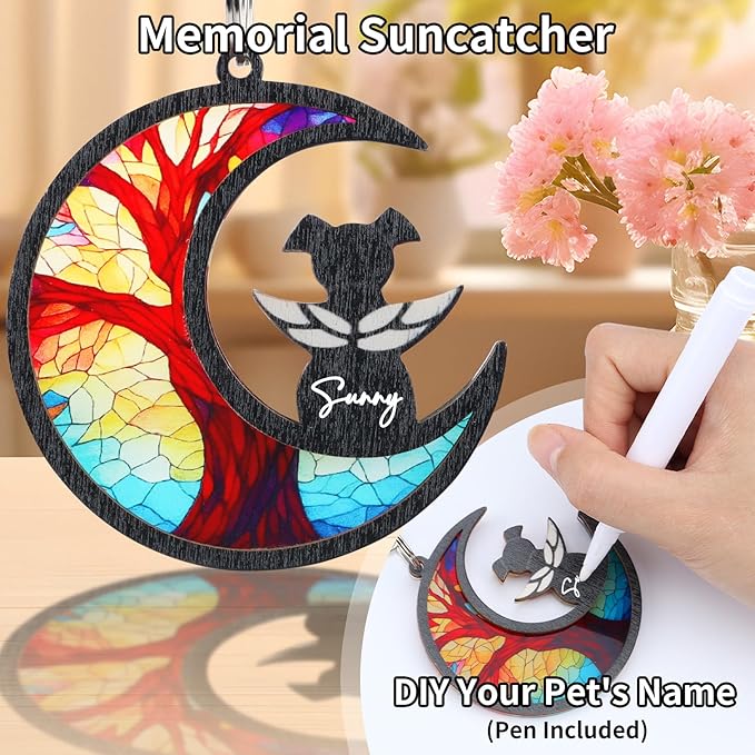 Dog Memorial Picture Frame – 4x6 Wooden Photo Frame for Pet Loss – Sympathy Remembrance Gift for Dog or Cat Lovers (Life Tree)