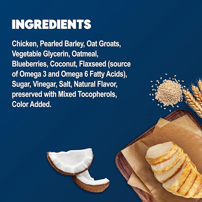 Blue Buffalo BeneBars Skin & Coat Support Dog Treats with Omega 3 & 6 Fatty Acids, Made with Natural Ingredients, USA Chicken & Coconut, 9-oz. Bag