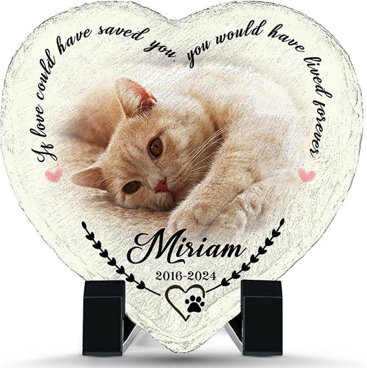 Dog Memorial Gifts for Loss of Dog, Personalized Dog Memorial Stone Plaque with Photo Name, Custom Dog Pet Grave Headstone, Loss of Dog Sympathy Gift for Dog Cat Lovers