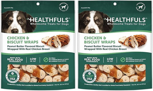 HEALTHFULS Chicken & Peanut Butter Flavored Dog Biscuits,16oz,(Pack of 2)
