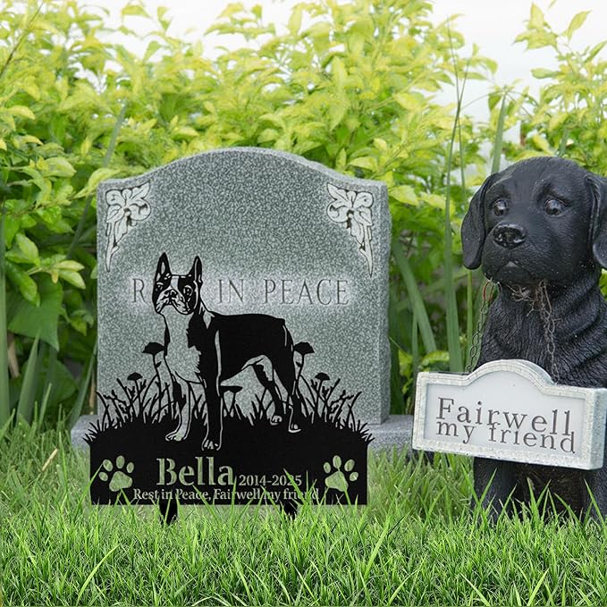 Custom Dog Grave Markers Outdoor, Personalized Pet Grave Marker Stake Dog Memorial, Outdoor Weatherproof Pet Cemetery Sign, Personalized Dog Memorial Gifts for Loss of Dog
