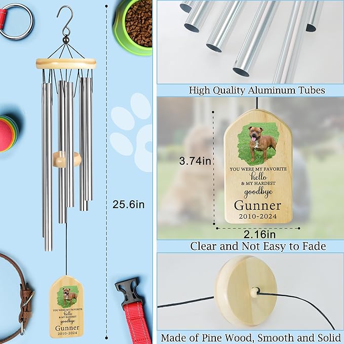 Dog Memorial Gifts for Loss of Dog, Pet Memorial Wind Chime, Pet Memorial Gifts, Pet Loss Gifts, Loss of Dog Sympathy Gift, Dog Remembrance Gift, in Memory of Dog Cat - You were My Favorite
