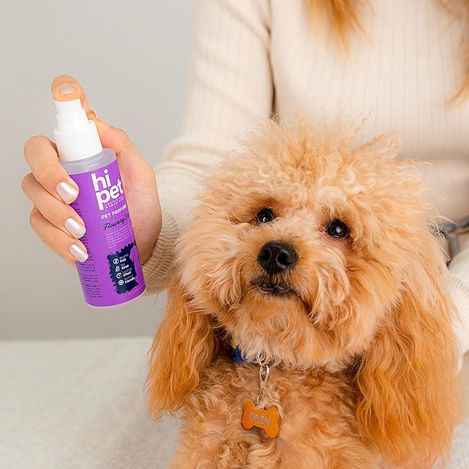 Hi Pet Flowery Base Pet Perfume, Cat & Dog Perfume Spray Long Lasting, Cat and Dog Cologne to Soften, Shine, Refresh the Coat, 4.06 Fl Oz (Pack of 3)