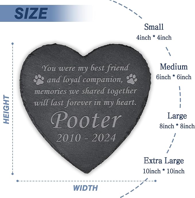 Pet Memorial Gifts, Pet Memorial Stone, Dog Memorial Gifts for Loss of Dog, Pet Remembrance Gift, In Memory of Dog Cat, Loss of Pet Sympathy Gift, Pet Loss Gifts - Loyal Companion(Heart-shaped)