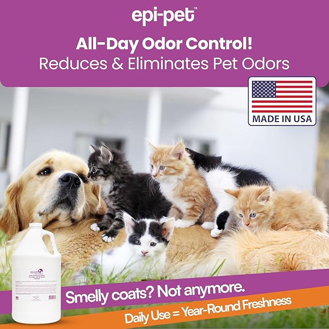 Epi-Pet Veterinary Formulated Dog Hot Spot and Dog Itch Spray, Pet Skin Treatment Spray for Allergies, Deshedding and Redness, Use it as Skin and Coat Conditioner, 1 Gallon (Pack of 4), Lavender
