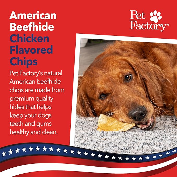 Pet Factory American Beefhide Chips Dog Chew Treats - Chicken Flavor, 32 oz