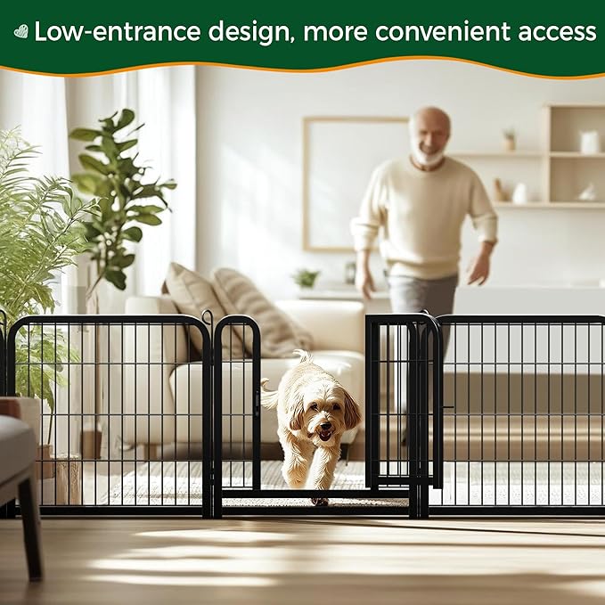 Yaheetech Dog Playpen Outdoor, 24 Inch 32 Panels Heavy Duty Puppy Exercise Pen Metal Pet Fence for RV Camping/Yard/Garden