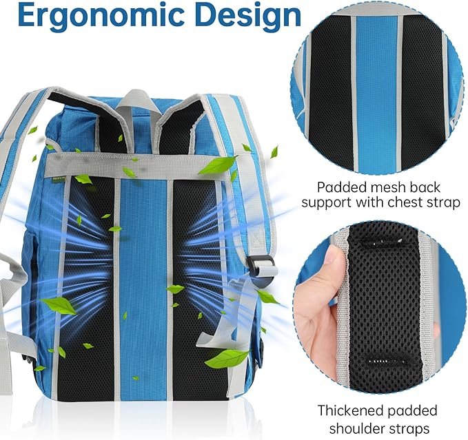 Cat Dog Backpack Carrier for Hiking Travel Portable Pet Daypack for Dog Cat Below 7kg/15.5lbs-Blue