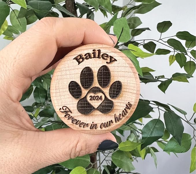 Personalized Memorial Keepsake Box for Pet Ashes and Fur, Custom Name and Date - Pet Paw Engraving Dog Cat Hair Ashes Container Memorial Urn Pet Loss Sympathy Gifts for Pet Lovers Friends