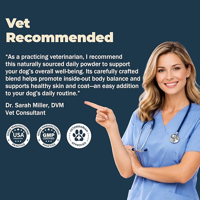 Diatomaceous Earth for Dogs – Natural Powder for Flea & Tick Management, Digestive Cleanse & Detox – Safe for Internal & External Use – Chemical-Free Pet Care – 4.23 Oz