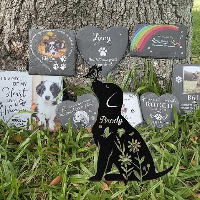 Custom Dog Grave Markers Outdoor, Personalized Pet Grave Marker Stake Dog Memorial, Outdoor Weatherproof Pet Cemetery Sign, Personalized Dog Memorial Gifts for Loss of Dog