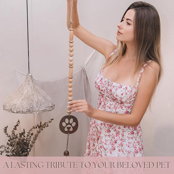 Pet Memorial Wind Chime - Dog Memorial Gifts for Loss of Dog - Bereavement Gifts – Pet Remembrance Gift in Memory- Paw Print Windchime with Rainbow Bridge Card