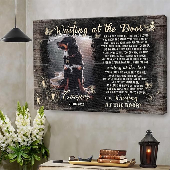 Dem Canvas Personalized Photo Canvas Prints, Pet Memorial Gifts - Dog & Cat Loss Gifts (24x16)