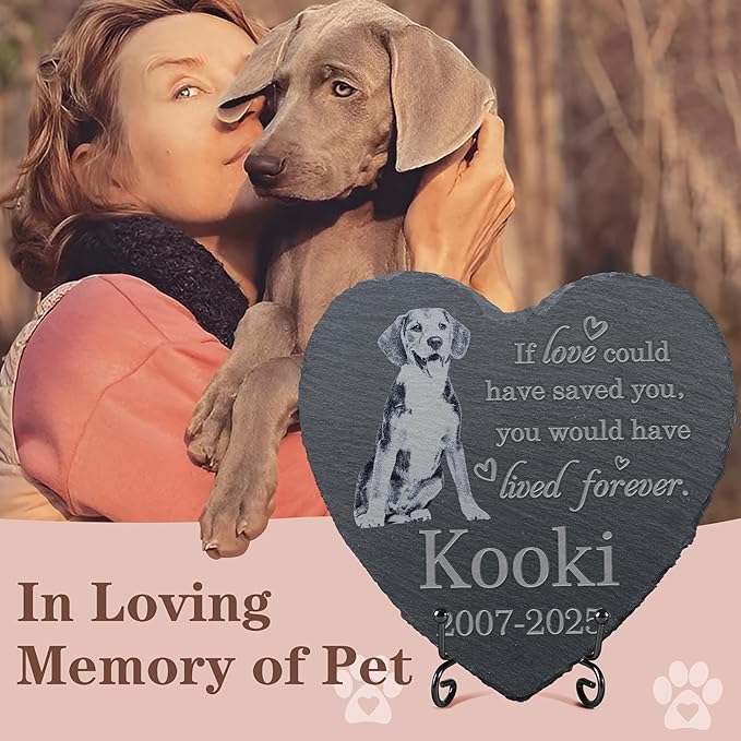 Pet Memorial Stone, Dog Memorial Stone, Dog Memorial Gifts for Loss of Dog, Pet Memorial Gifts, Loss of Pet Sympathy Gift, in Loving Memory Pet - Loved Could Saved You Forever - Heart Shaped