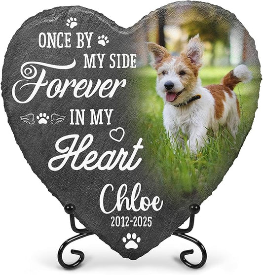 Dog Memorial Stone Personalized with Picture | Remembrance Stone for Dogs | Custom Pet Loss Plaque Gift | in Loving Memory Personalized Pet Memorial Stones for Dogs