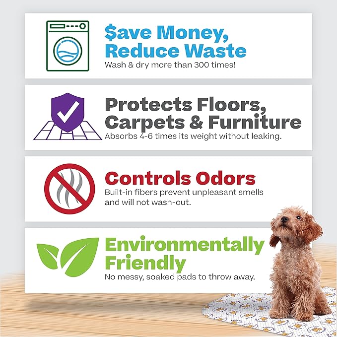 PoochPad Original Washable, Reusable Potty Pad (X-Large) - Unmatched Odor Control, Leakproof Puppy Training Pee Pad