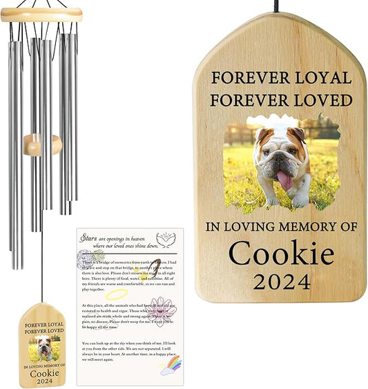 Dog Memorial Gifts for Loss of Dog, Pet Memorial Wind Chime, Pet Memorial Gifts, Pet Loss Gifts, Loss of Dog Sympathy Gift, Dog Remembrance Gift, in Memory of Dog Cat - Forever Loyal Loved