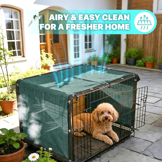 Royal Shade 8' x 15' Green Custom Size 90% Shade Cloth Dog Kennel Shade Mesh Tarp Sunblock with Grommets for Dog Kennel Cover, Fence Privacy Screen, Greenhouse, Chicken Coop & Pet Playpen.
