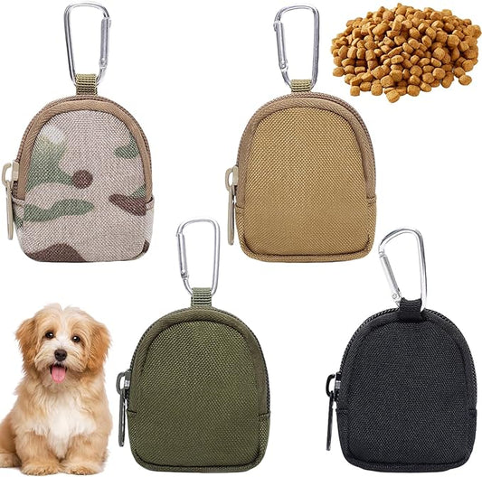 4 PCS Dog Treat Pouchs Portable Puppy Training Treat Pouch Dog Train Reward Pouch Hand Free Puppy Dogs Snack Bag with Carabiner Portable Pet Walking Bagfor Pet Puppy Travel Outdoor Use