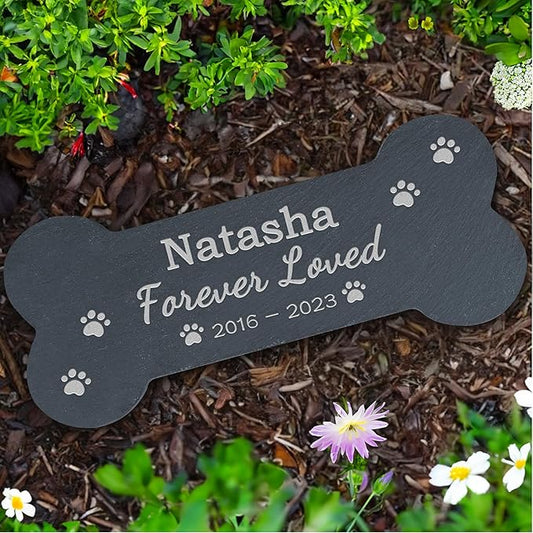 Dog Memorial Gifts for Loss of Dog, Pet Memorial Stone, Pet Memorial Gifts for Dogs, Loss of Dog Sympathy Gift, Dog Bereavement Gifts, Pet Loss Gifts - Forever Loved Bone