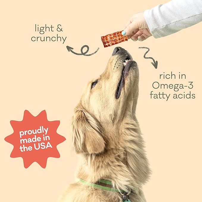 Polkadog Crunchy Alaskan Cod & Salmon Chips Dog Treats - Wild-Caught Fish, All Natural, Single Ingredient, Lean Protein & Omega-3 Rich Snacks for Dogs, Great for Allergies, Made in USA - 2.75oz (2pk)