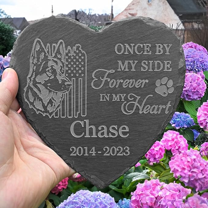 German Shepherd Outdoor Memorial, German Shepherd Tombstones, German Shepherd Loss, German Shepherd Memorial Keepsake