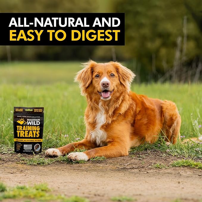 Training Treats for Dogs & Puppies – Elk & Venison Protein Puppy & Dog Treat – High Value, All-Natural, No Fillers, Grain-Free, No Artificial Preservatives – 4oz, 2 Bags