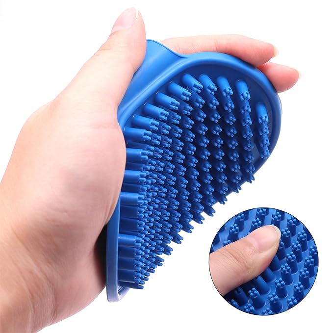 Dog Washing Gloves Brush for Pet: JOANGIHC 3PCS Dogs Shedding Wash Massage Gloves Grooming for Short Long Haired Dogs Cats (Light Yellow)