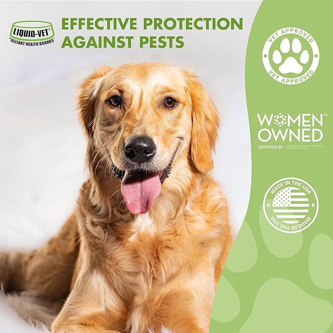Natural Flea and Tick Topical Treatment, Repels Fleas Ticks and Mosquitoes, Quick-Dry No Residue, All Food-Grade Ingredients, 8 oz