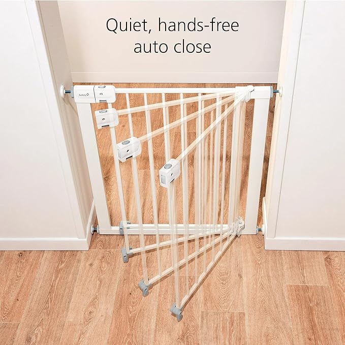 Safety 1st Easy Install Baby Gate for Doorways, Auto-Close Pressure-Mounted Magnetic Latch, Indoor Dog Gates, No Drilling, Fits 29"-38", White
