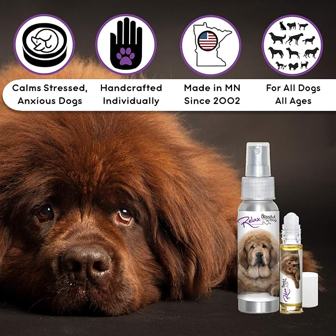 The Blissful Dog Tibetan Mastiff Relax Roll-ON Aromatherapy for Dogs - Anxiety Relief for Dogs