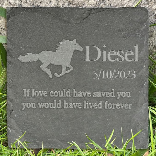 Personalized Pet Memorial Stone, Custom Loss of Horse Gifts Pet Keepsake Gifts Personalized Garden Stone Horse Sympathy Stone Horse Memorial Tombstone - Horse