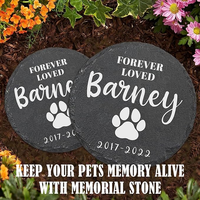 ubjva Dog Memorial Stone Dog Memorial Gifts for Loss of Dog Pet Garden Stone for Indoor Outdoor Lawn Backyard Cemetery Decorations - Style9(Laser Engraving)