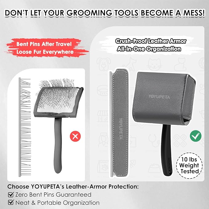 Large Slicker Brush for Dogs,Doodle Brush for Poodles, Goldendoodles, Labradoodle, Extra Long Pins for Detangling Matted Fur & Removing Tangle, Dog Grooming Kit with Wooden Handle. Black