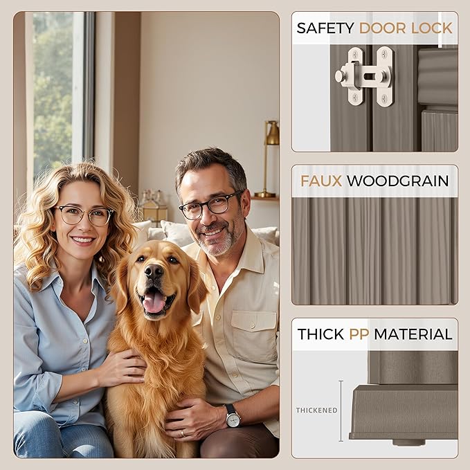 Durable Dog Crate Furniture with Lockable Door,Dog House Indoor for Small Medium Large Dogs (Light Brown, Large)