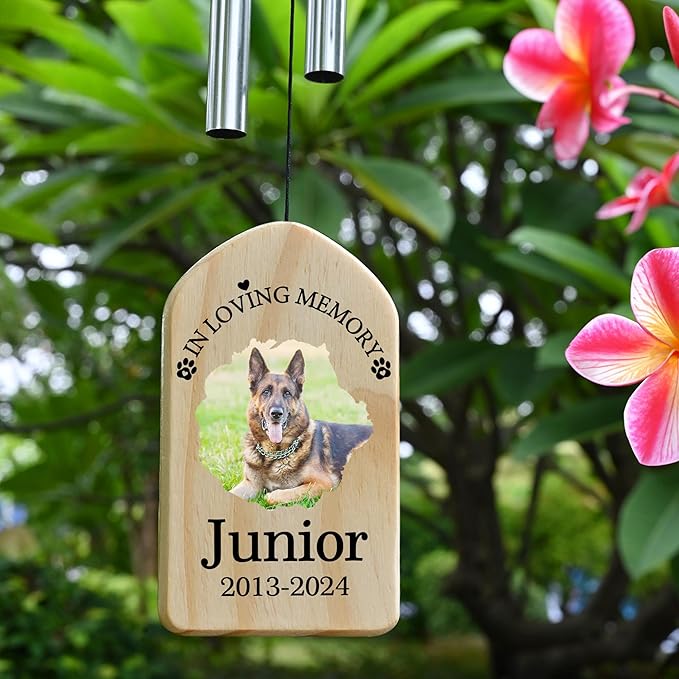 Pet Memorial Gifts for Dogs - Pet Memorial Wind Chime - Dog Memorial Gifts for Loss of Dog - Loss of Dog Sympathy Gift, Dog Remembrance Gift, in Memory of Dog Cat