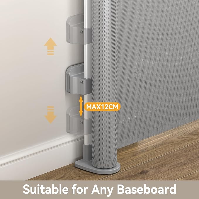 Uamector 200-Inch Extra Wide Retractable Baby Gate & Dog Gate, Reinforced Mesh Safety Gate Adjustable for Large Openings - Stairs, Doorways, Hallways - Indoor/Outdoor Use