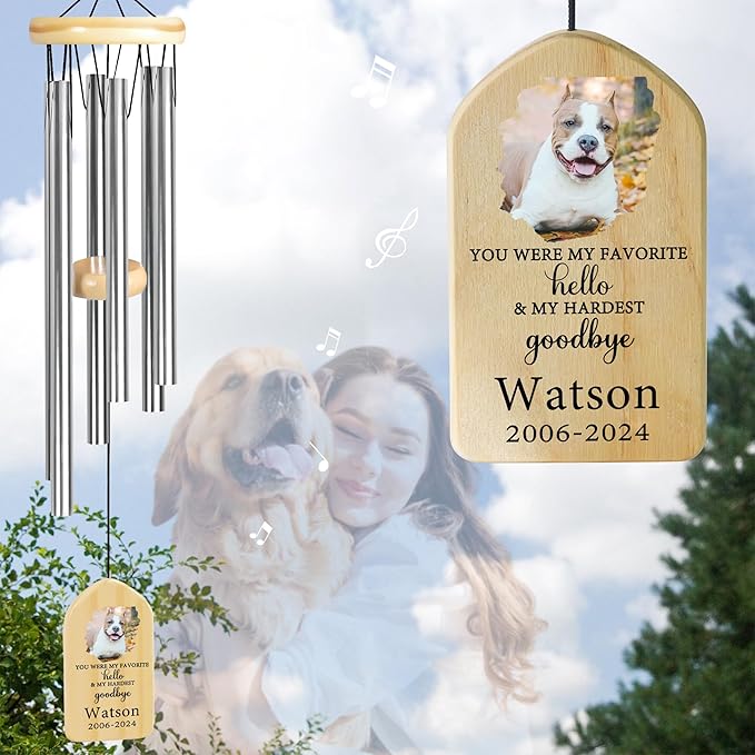 Pet Memorial Wind Chime, Pet Loss Gifts, Pet Memorial Gifts for Dogs, Dog Memorial Gifts for Loss of Dog, Loss of Dog Sympathy Gift, Dog Remembrance Gift, in Memory of Dog Cat - You were My Favorite
