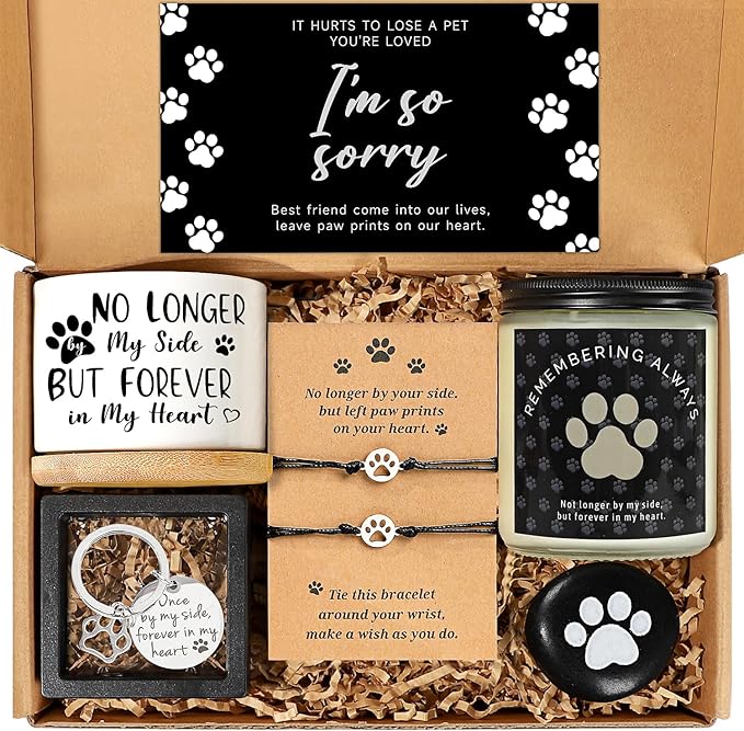 Dog Memorial Gifts for Loss of Dog, Loss of Dog Sympathy Gift Baskets, Dog Passing Away Bereavement Remembrance Gifts, Loss of Pet Gift Box for Dogs Lovers Friends Family Coworkers