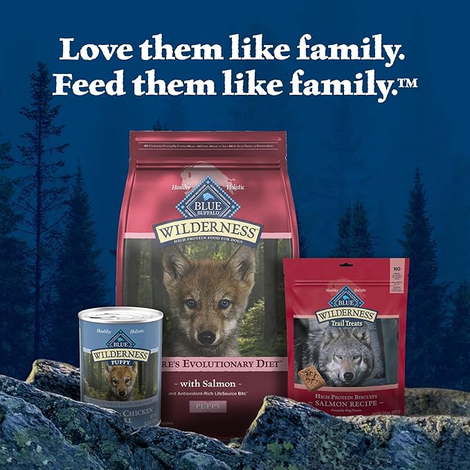 Blue Buffalo Wilderness High-Protein Natural Dry Food for Puppies, Salmon Recipe, 24-lb. Bag