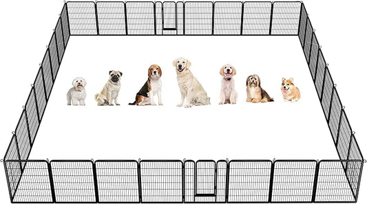 Yaheetech Dog Playpen Indoor, Extra Wide Outdoor Dog Fence Foldable Pet Puppy Exercise Pen for Yard/Garden/RV Camping, 32 Panels 40 Inch Height x 32 Inch Width