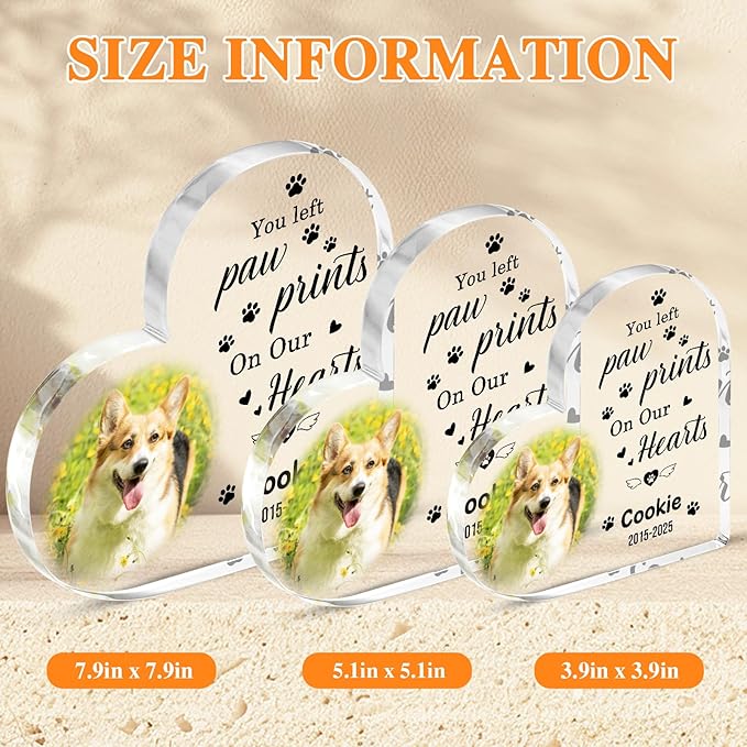 Dog Memorial Gifts for Loss of Dog, Custom Pet Memorial Plaque Gifts, Sympathy Gifts for Loss of Dog Cat, Pet Bereavement Remembrance Gifts Dogs Passing Away Gift, Custom Pets Memory Keepsake
