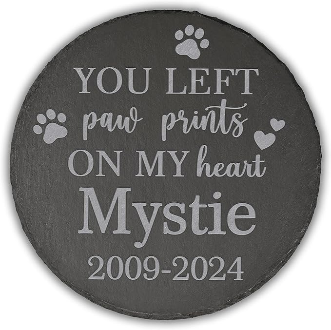Pet Memorial Gift, Pet Memorial Stone, Sympathy Gift, Personalized Pet Memorial, Memorial Gift, Dog Memorial, Cat Memorial, Memorial Stone - You Left Paw Prints on My Heart