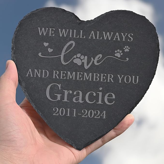 Personalized Pet Memorial Stone, Dog Memorial Gifts for Loss of Dog, Pet Loss Gifts, Pet Memorial, Loss of Dog Sympathy Gift, Dog Remembrance Gift, Pet Bereavement Gifts - Always Love And Remember